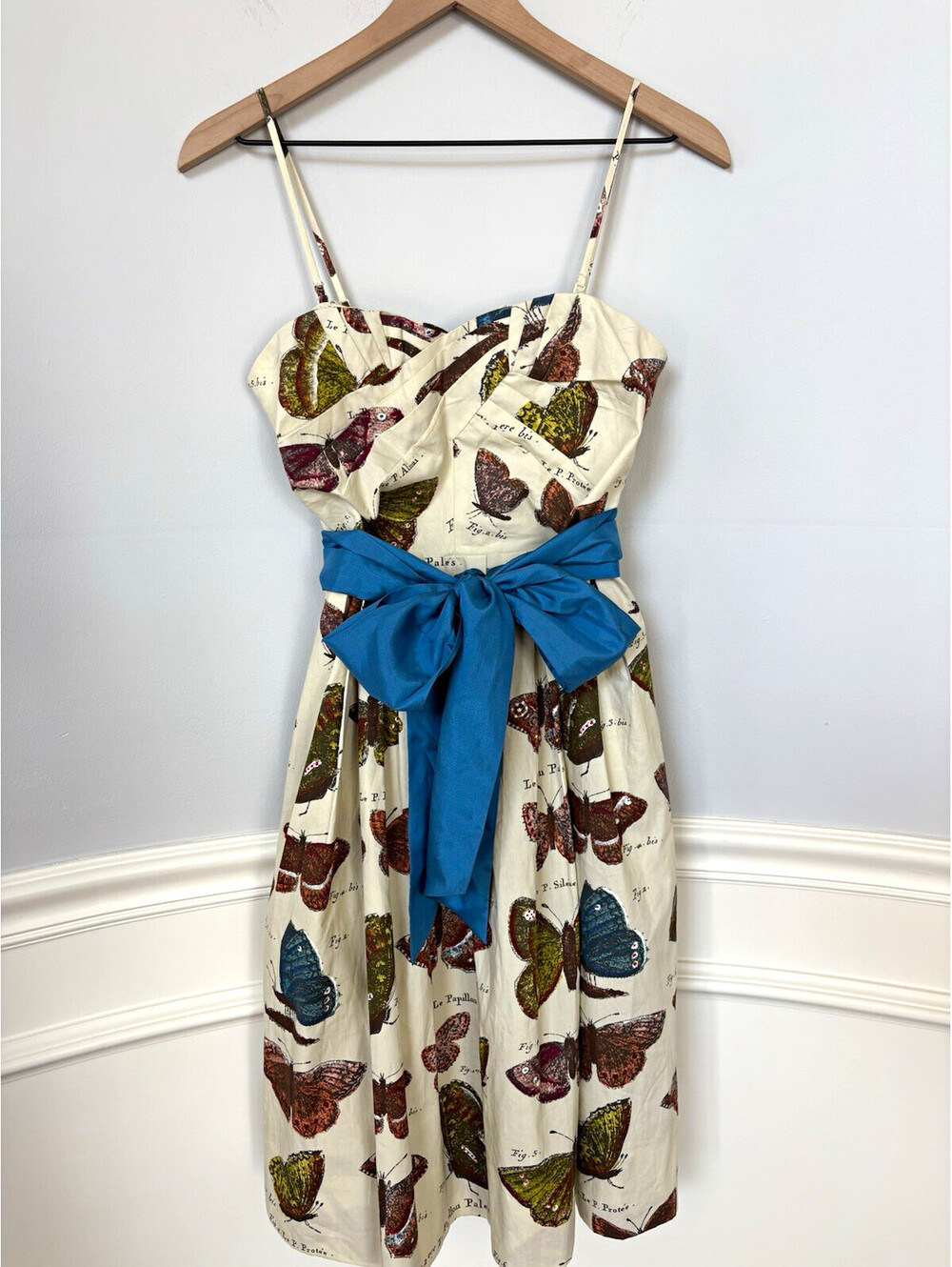 Anthropologie Maeve Lepidoptera Butterfly Dress Sweetheart Satin Bow 6